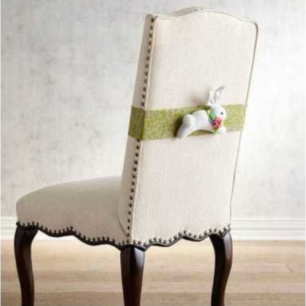 Pier 1 Easter Bunny with Floral Accents Spring Chair Decoration